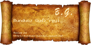 Bundusz Györgyi névjegykártya